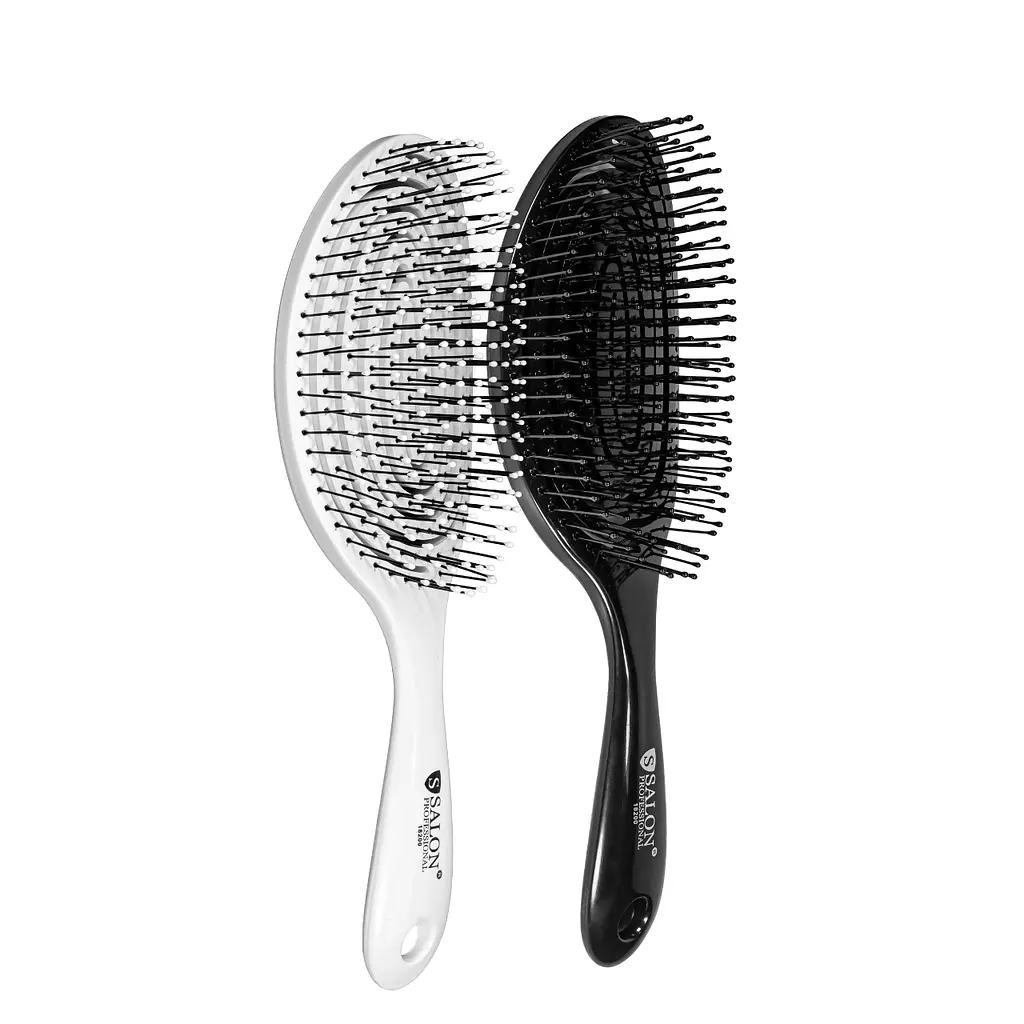 Щітка для волосся масажна продувна Salon Professional 18200 SL, чорна - фото 3