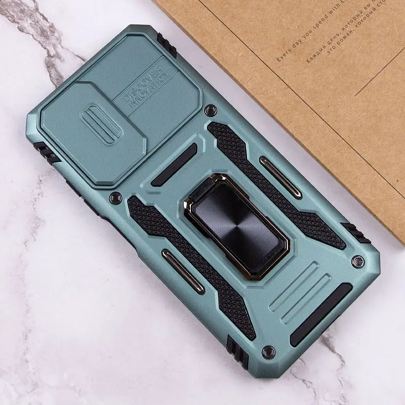 Ударостійкий чохол Epik Camshield Army Ring для Xiaomi Redmi 9A Зелений / Light Green - фото 5