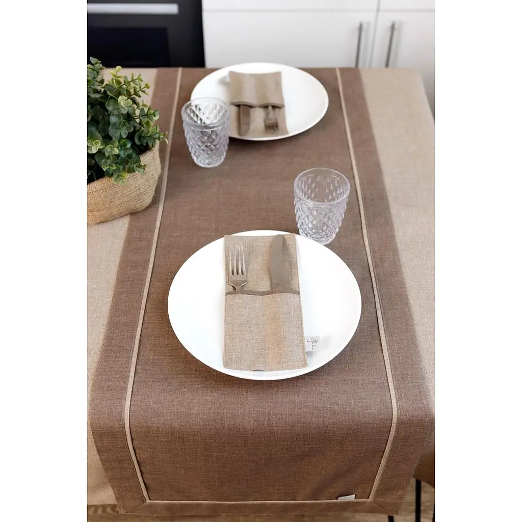 Доріжка Прованс Кориця з подвійним кантом 140х40 см коричнева (41131) - фото 5