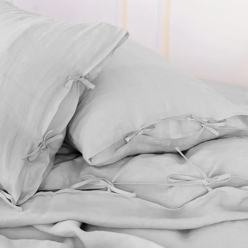 Комплект постельного белья MirSon Natural Linen Beatrice лен King Size светло-серый (2200008247768) - фото 7
