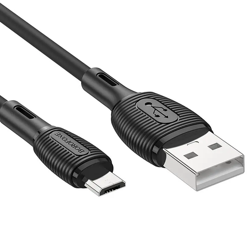 Дата кабель Borofone BX86 Advantage USB to MicroUSB 2.4A (1m) Black - фото 4