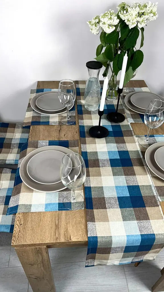 Комплект Дорожка водоотталкивающая Шахматка синяя 200х40 см 4 шт. - фото 8