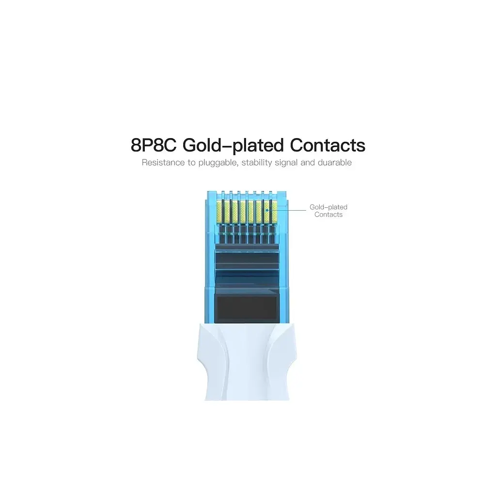 Патч-корд 0.75м UTP cat 5e RJ-45 blue Vention (VAP-A10-S075) - фото 7