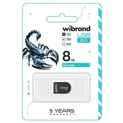 USB флеш накопитель Wibrand 8GB Scorpio Black USB 2.0 (WI2.0/SC8M3B) - фото 2