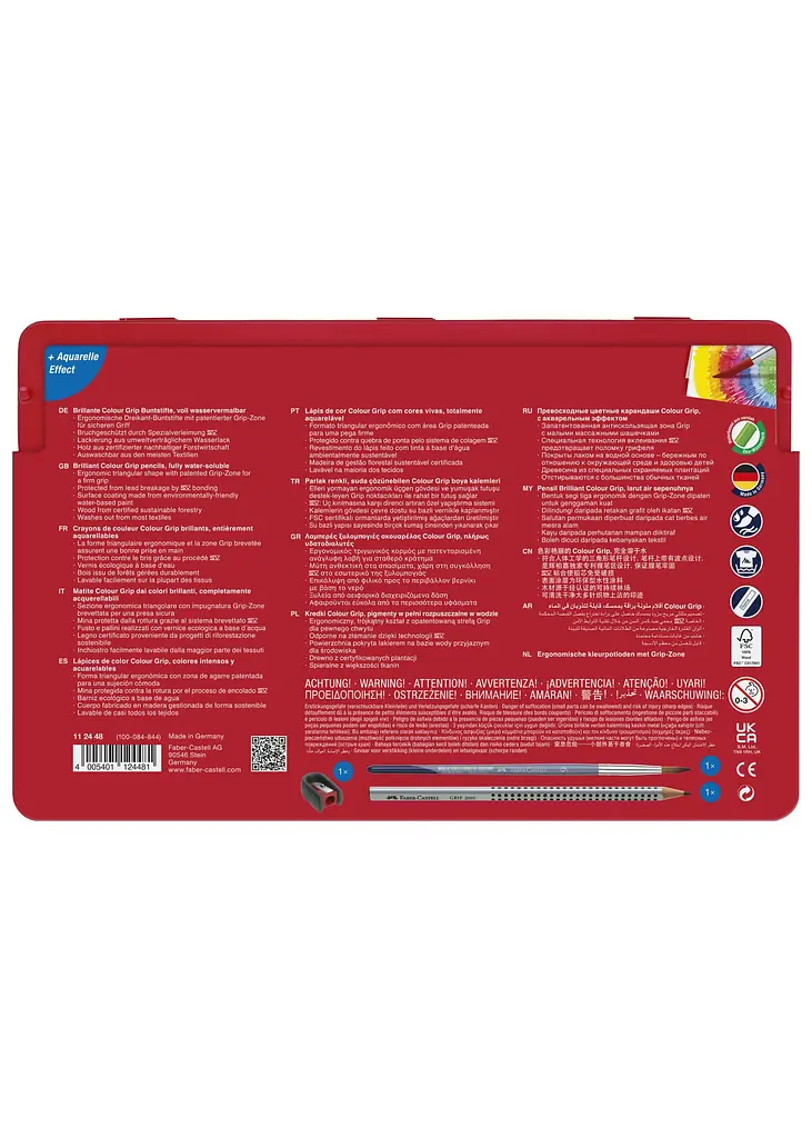 Набір олівців 48 кол. FABER CASTELL Grip 2001 акварельні тригранні + аксесуари (112448) - фото 2