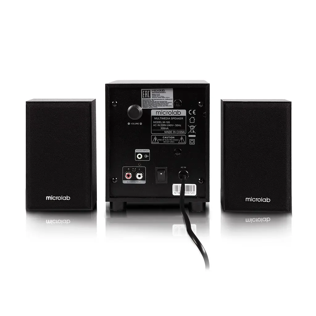 Microlab Акустична система M-105 2.1, 10W, mini-jack, чорний - фото 3
