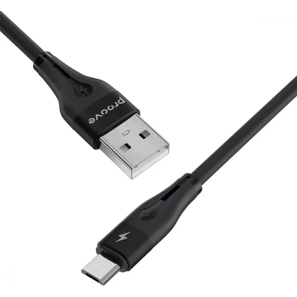 Кабель Proove Soft Silicone USB-A to Micro-USB 2.4A 1m Black (CCSO20001301) [130625] - фото 3
