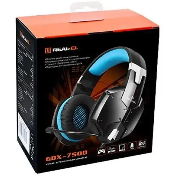 Гарнітура Real-El GDX-7500 Black/Blue (EL124100015) - фото 2