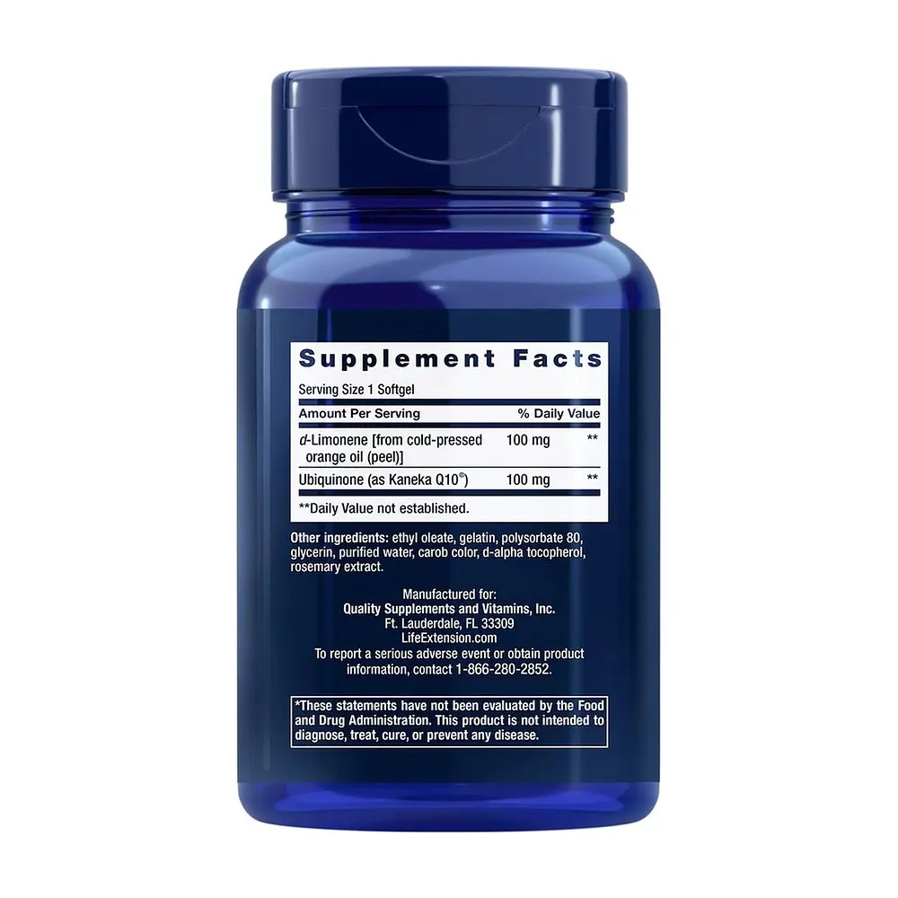 Натуральна добавка Life Extension Super Absorbable CoQ10, 100 mg 60 капсул - фото 2