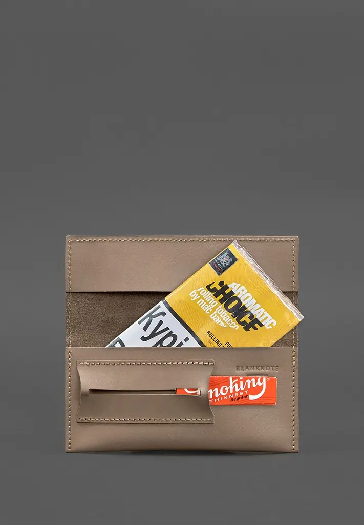 Кожаный кисет для табака 1.0 светло-бежевый Crazy Horse - фото 4