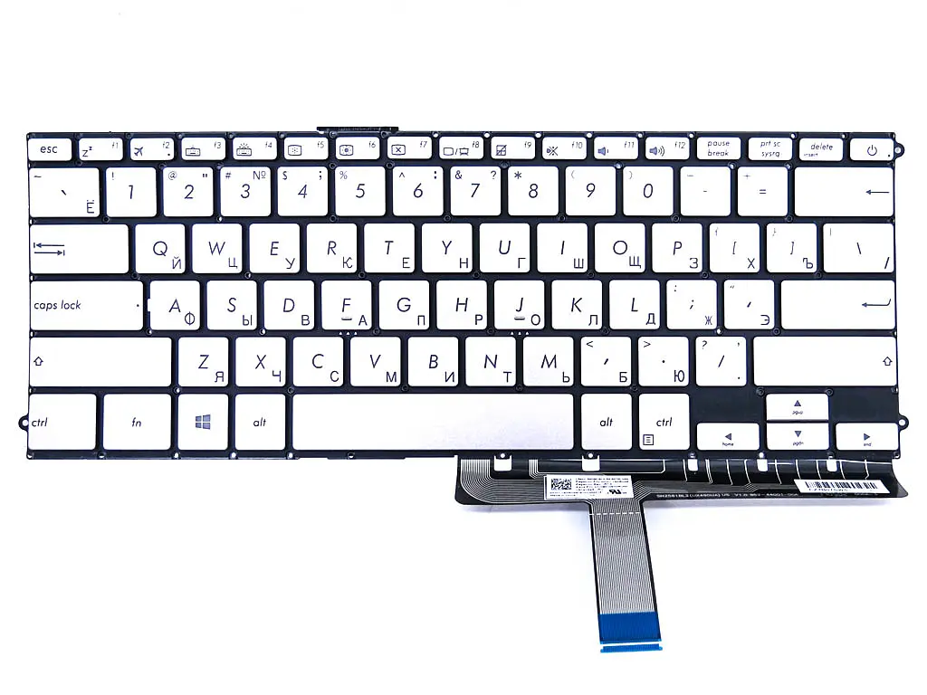 Клавіатура для Asus UX490, UX490CA, UX490UA (RU Silver з підсвічуванням). Українська розкладка. Оригінал. - фото 3