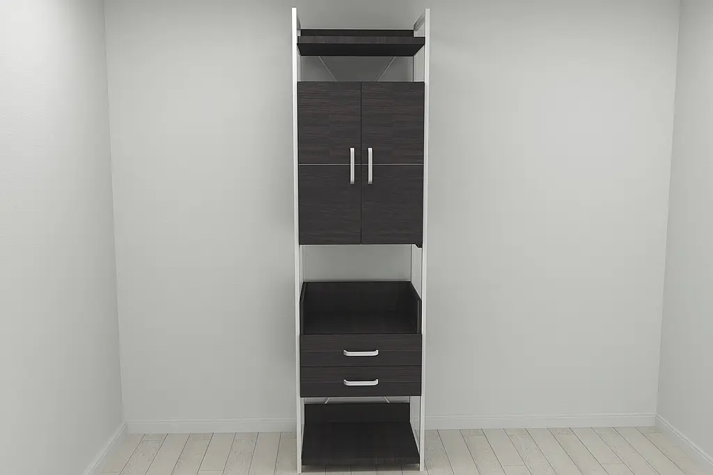 Шафа Гардероб Уні секція 5 серії Коннект Ferrum-decor 220x60x50см Білий метал ДСП Венге Магія 32 мм (FRD-104520) - фото 9