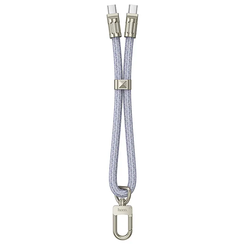 Дата кабель-шнурок Hoco GH5 Elegant Type-C to Type-C (0.21m) Denim Blue - фото 2