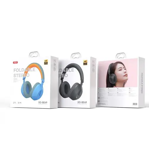 Наушники накладные XO BE49 Qiyue ANC Noise Canceling Folding Headband bluetooth Headset синие - фото 6