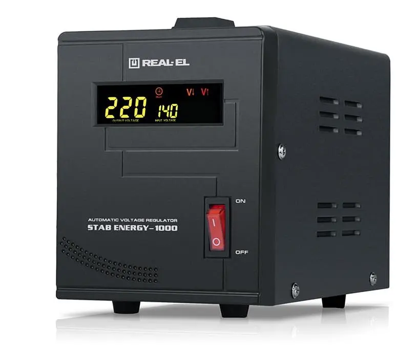 Стабілізатор напруги Real-EL Stab Energy-1000 Black 800 Вт (EL122400012) - фото 6