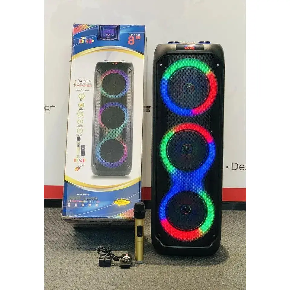 Портативная караоке колонка HiFi RX-8301 аккумуляторная колонка акустика Bluetooth 5.0 микрофон 60 Вт - фото 3