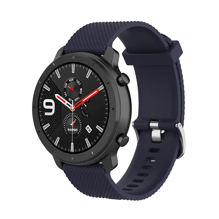 Ремінець силіконовий 20 мм для Samsung Galaxy Watch 42/3 41 мм/Active/Active 2 BeWatch GT Темно-синій (1011489) - фото 4