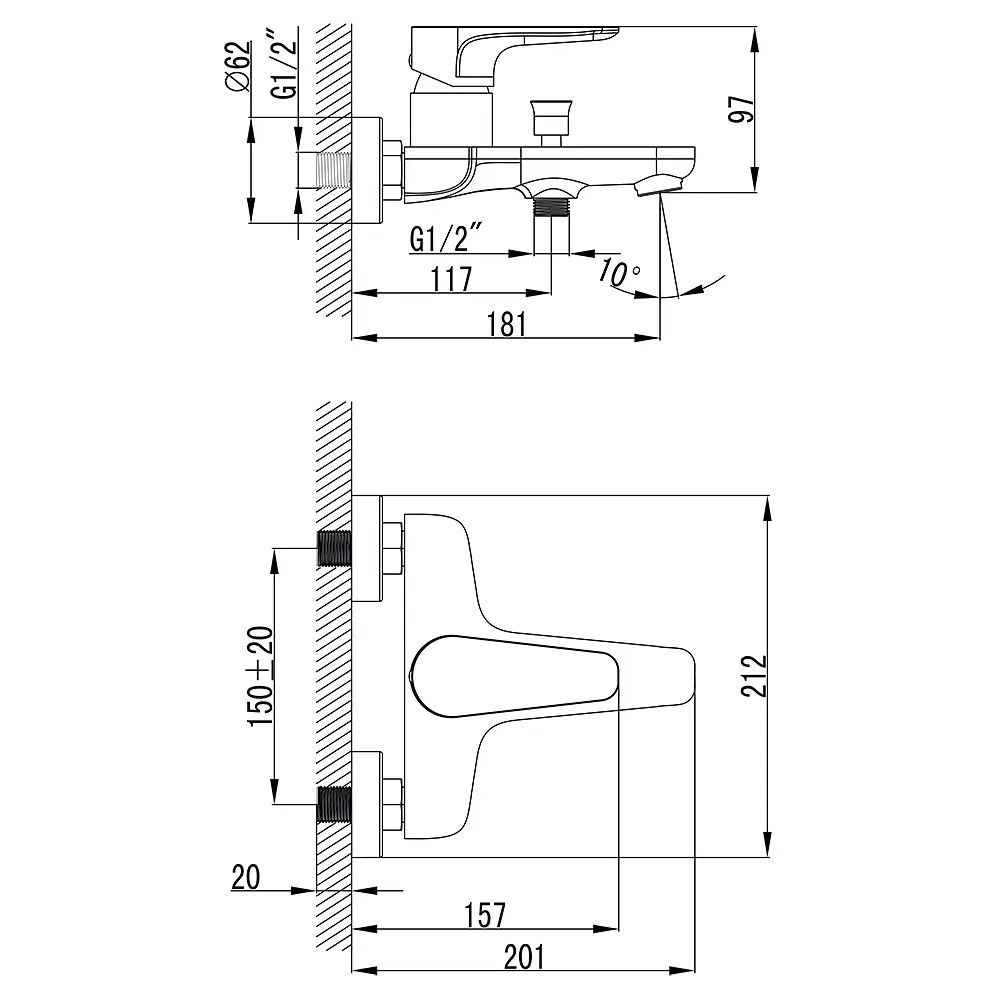 Змішувач для ванни Corso BE-1C122C - фото 4