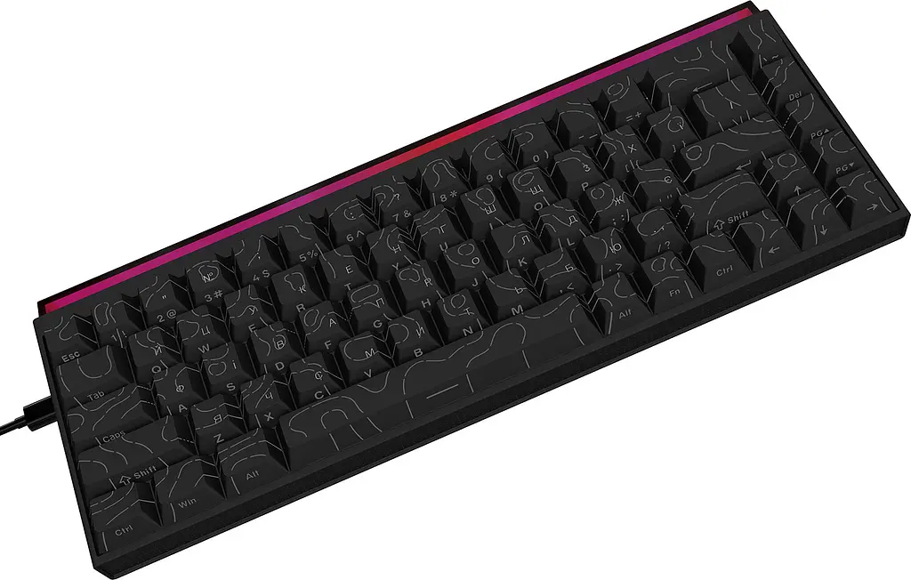 Клавіатура Ajazz NK68 Red Switch Black USB-C (NK68-R-S-B) - фото 3
