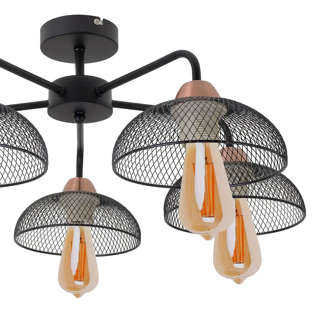 Люстра Brille потолочная лофт в спальню E27 60W BK (BL-592C/5) - фото 2