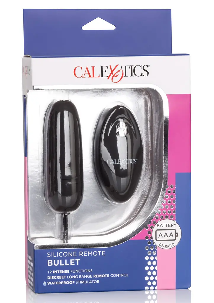 Віброяйце Calexotics Remote Bullet, 9 см (чорний) - фото 2