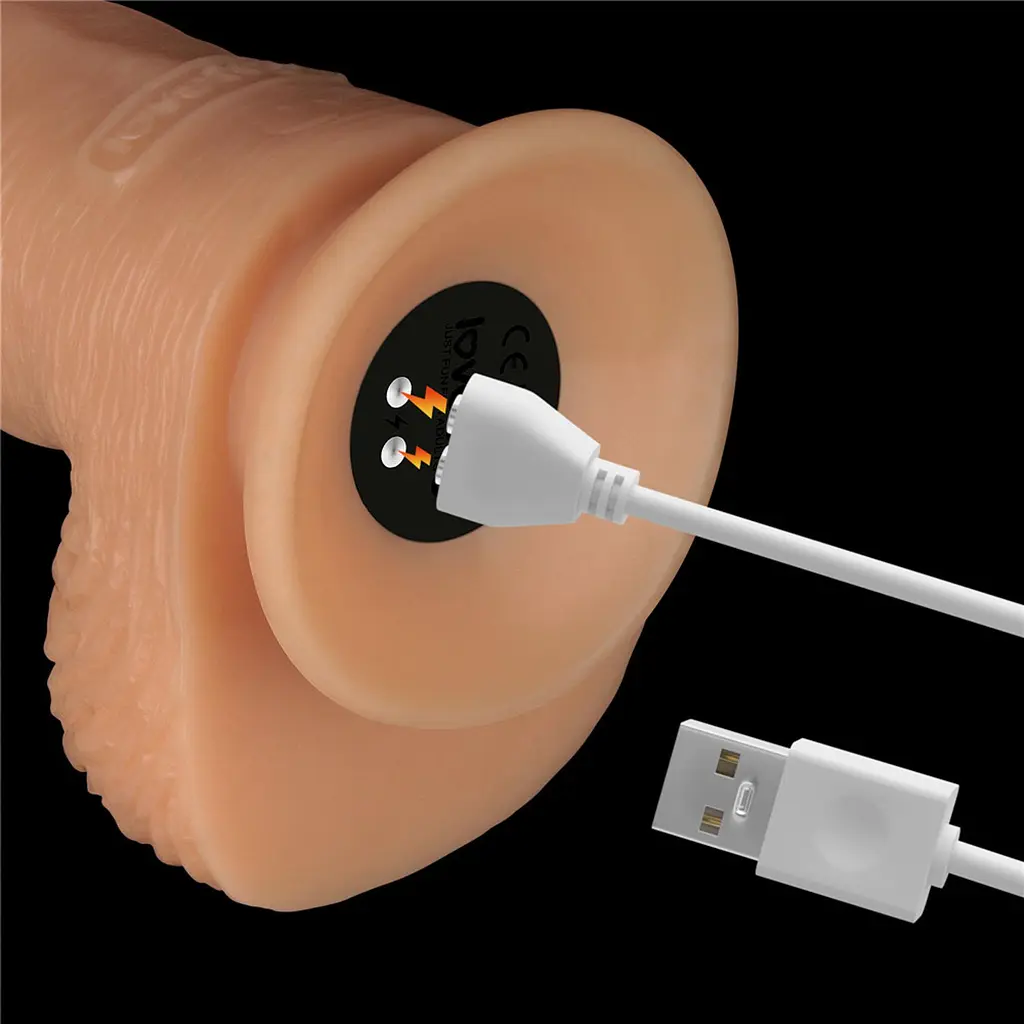 Реалістичний вібратор Vibrating Power Basics Cock тілесний 23.6см - фото 7