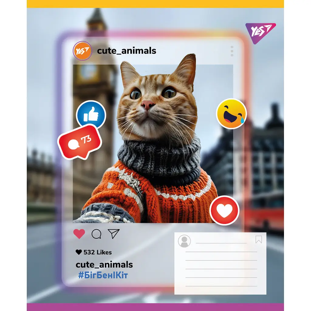 Набір зошитів Yes Cute animals А5 18 аркушів у лінію 25 шт. (767728) - фото 3