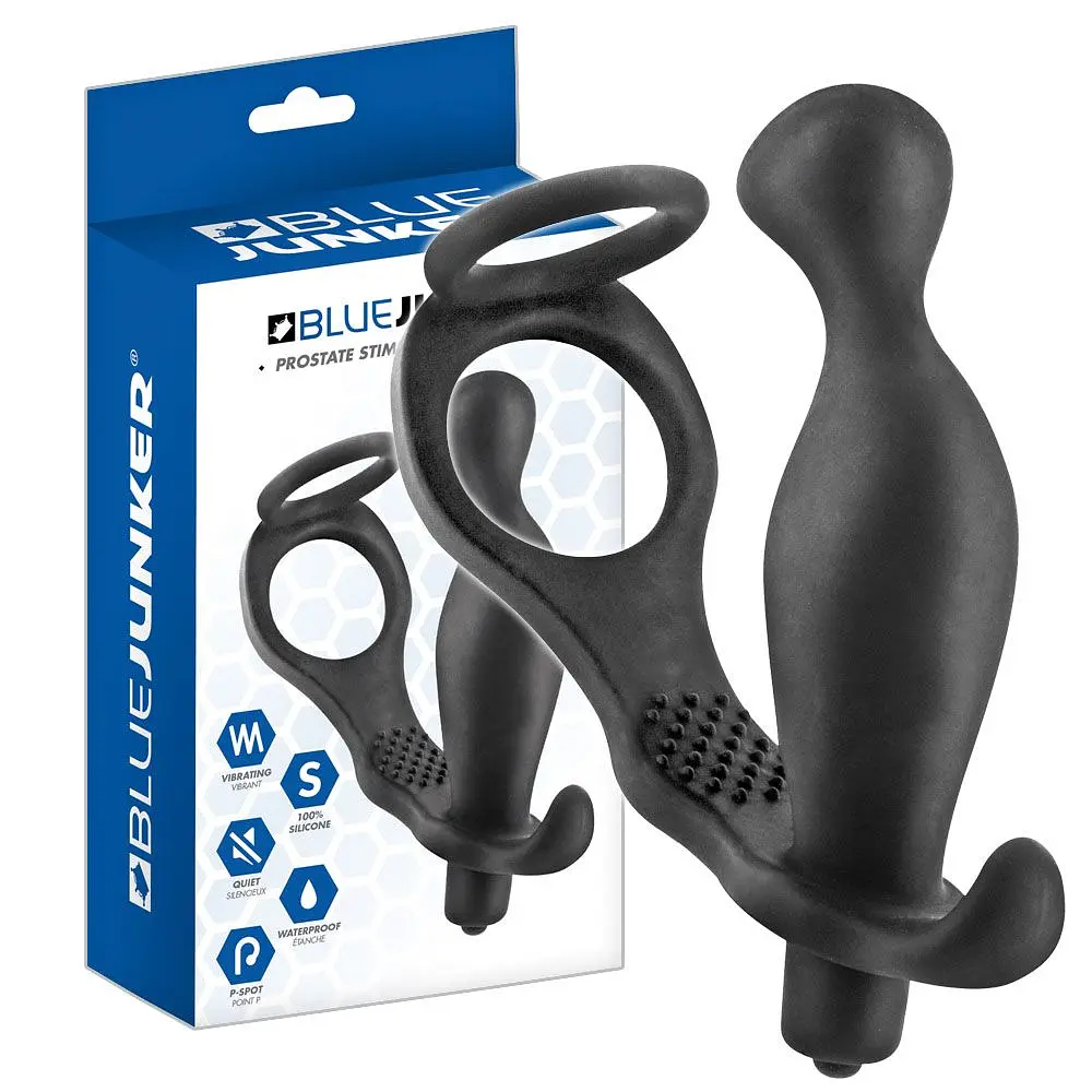 Ерекційне кільце BlueJunker Prostate Stimulator Cockring, 16,5 см (чорний) - фото 3