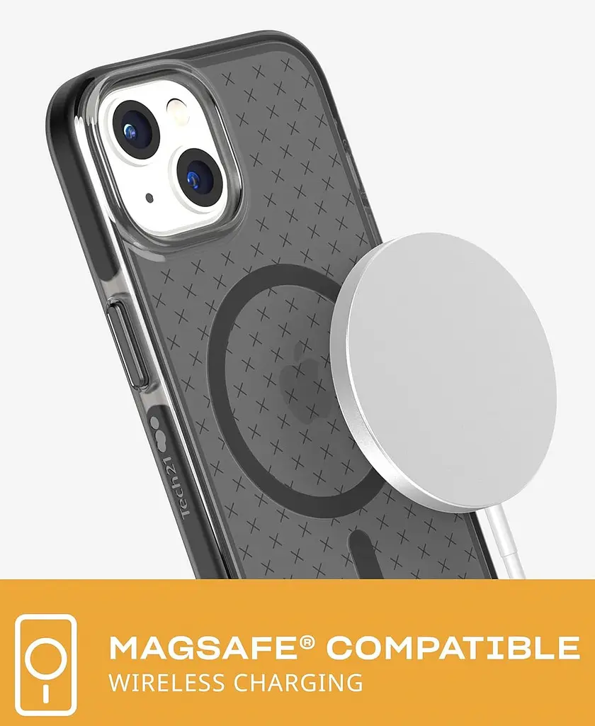 Оригінальний протиударний чохол для iPhone 14/13 Tech21 Evo Check MagSafe Black T21-9817 силіконовий - фото 9