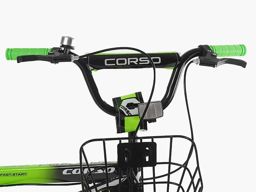 Велосипед 2-х колесный Corso Falcon 14" FL-14833 стальная рама, дисковые тормоза, дополнительные колеса, собранный на 85% (6800070148333) - фото 7
