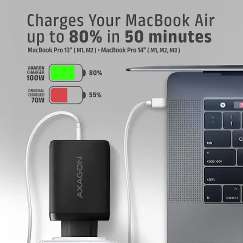 Зарядний пристрій AXAGON 1xUSB + 2xUSB-C 100W QC4+ PD3.0 PPS black (ACU-DPQ100) - фото 8