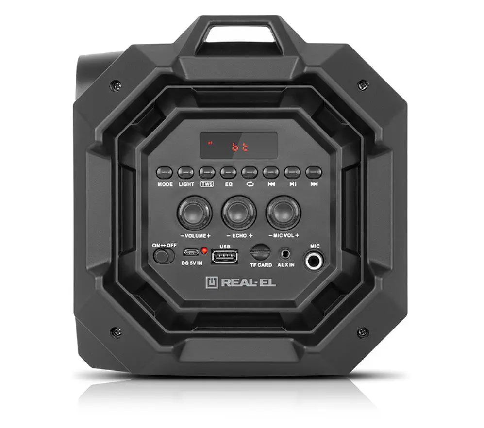Портативная колонка бумбокс REAL-EL RX751 Boombox 36W Bluetooth TWS, Karaoke, RGB, Black - фото 5