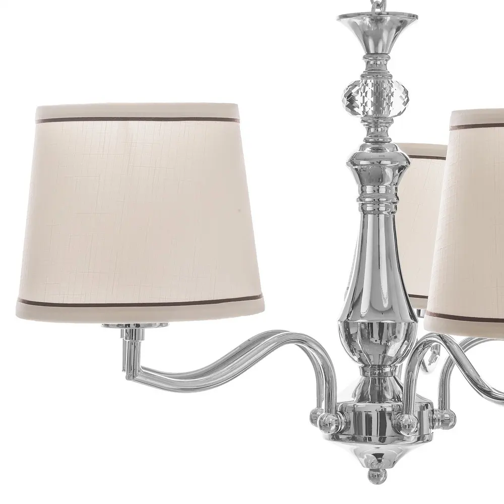 Люстра подвесная Brille с абажуром в спальню E27 60W CH (BKL-658S/5) - фото 2