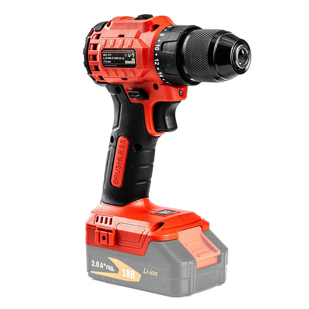 Шурупокрут акумуляторний GTM DS18/50BL (50 Нм, 1.5-13 мм, BL, 18 В, без акумуляторів та зарядного пристрою) - фото 4