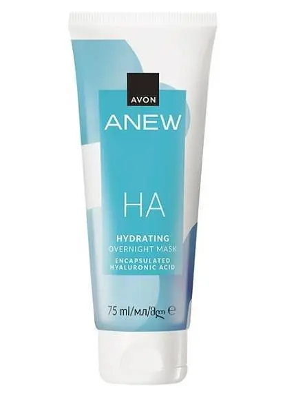 Зволожувальна нічна маска для обличчя з гіалуроновою кислотою AVON ANEW, 75 мл (32024834)