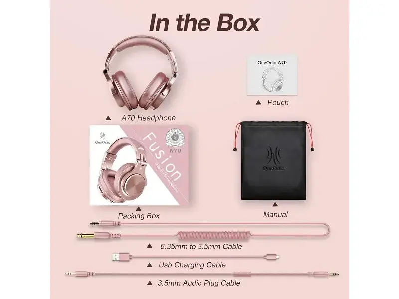 Навушники з мікрофоном OneOdio Fusion A70 Rose Gold - фото 5