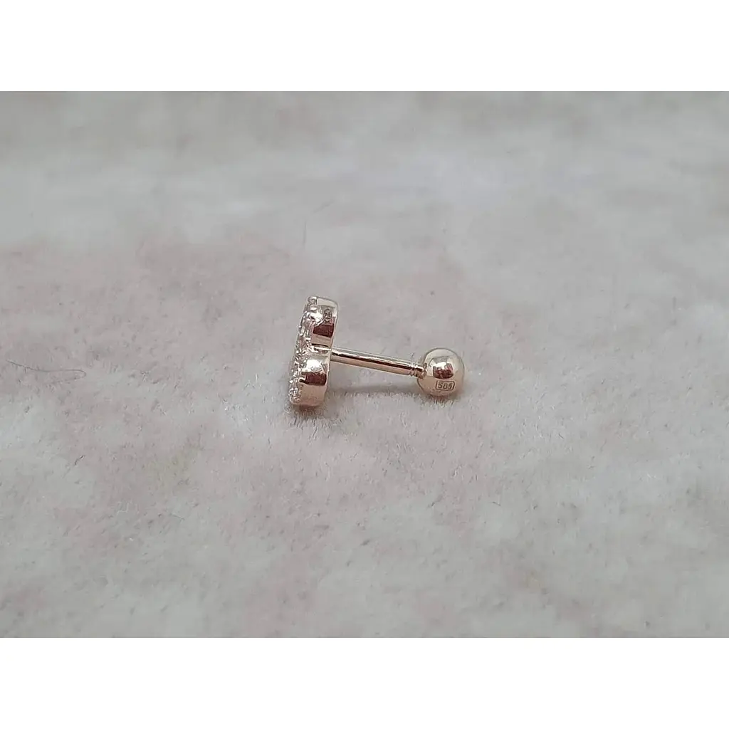 Золота сережка для пірсингу хелікса Ірій Сердечко з фіанітами. З40104ШТ - фото 2