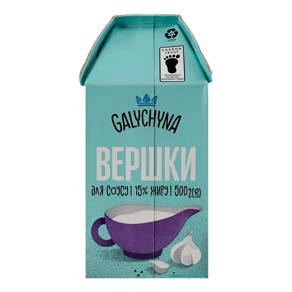 Вершки Галичина Для соусу ультрапастеризовані 15% 500 г - фото 3