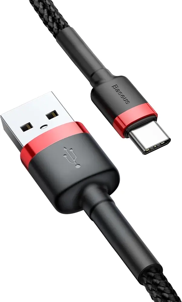 Кабель Baseus Cafule USB для Type-C 3A 1m red black (CATKLF-B91) - фото 3