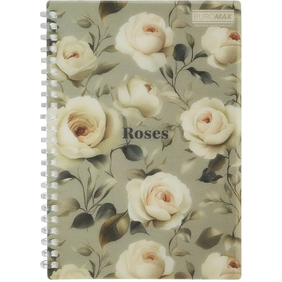 Зошит для записів Buromax Roses Arabeski А5 80 аркушів світло-сірий (BM.2587-20)
