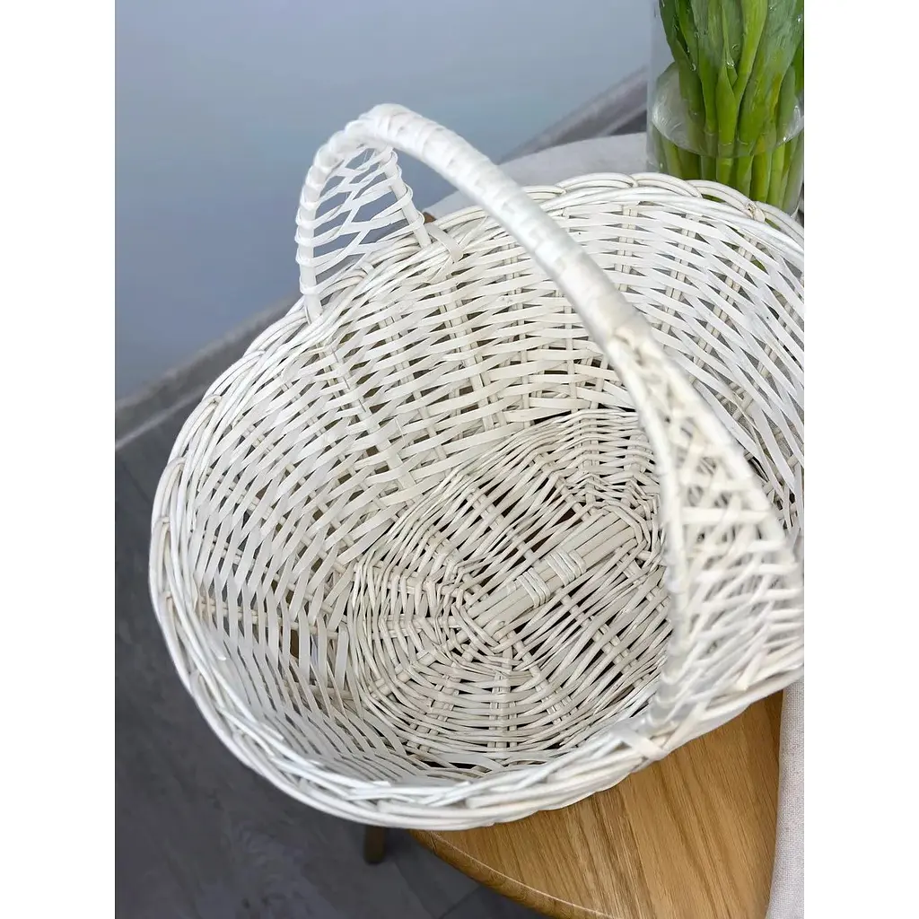 Пасхальная корзина из лозы с одной ручкой Галичина Белый - фото 6