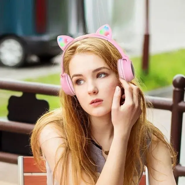 Наушники светодиодные кошачьи уши Cat Ear Hoco W27 Bluetooth - фото 4