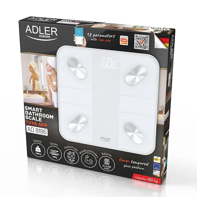 Ваги скляні Adler AD 8186 Smart Body Analyzer - фото 10