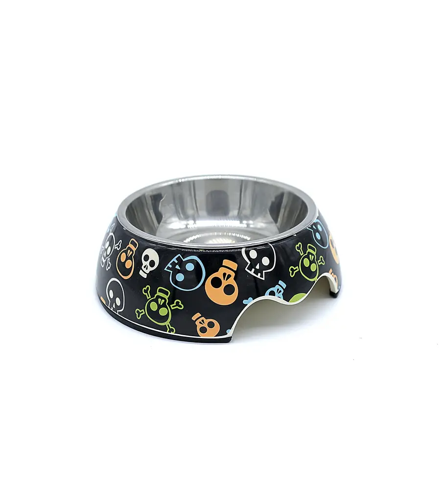 Миска для собак Nobby Skull меламінова чорна Ø 14x4,5 см 160 мл 73683