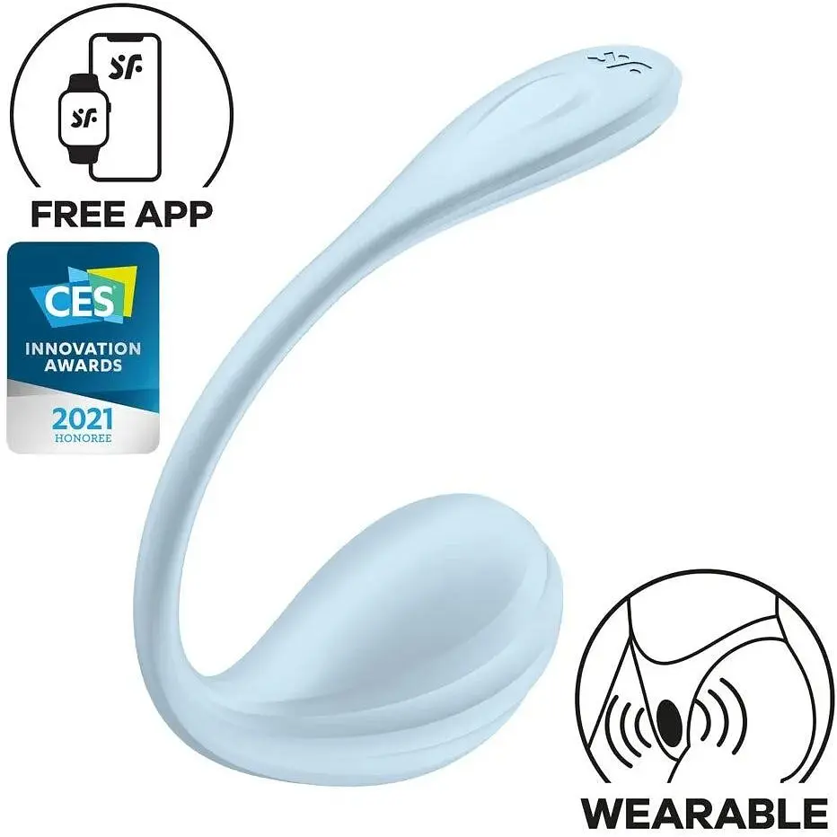 Смарт-віброяйце Satisfyer Smooth Petal Connect App Light Blue - фото 3
