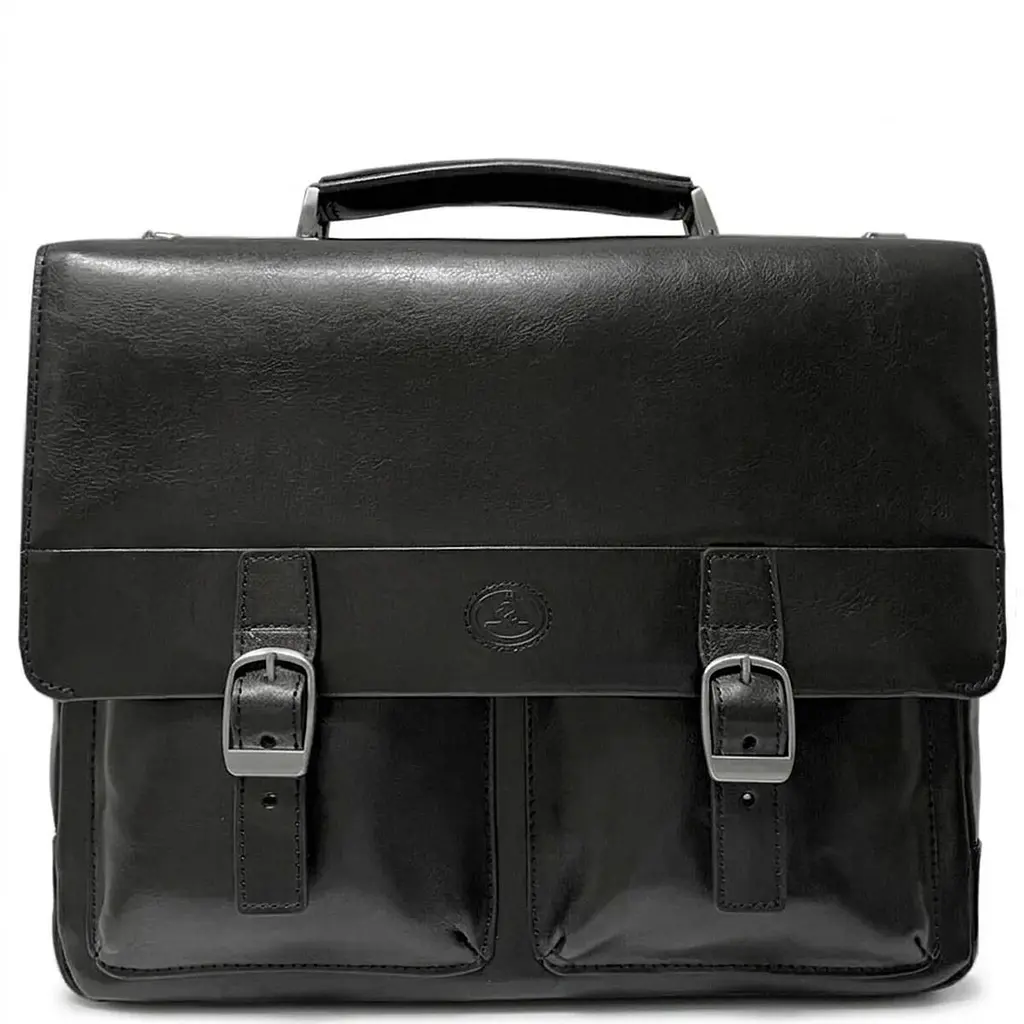 Чоловічий портфель з натуральної шкіри Tony Perotti Italico 9276G-35 (90416) Чорний