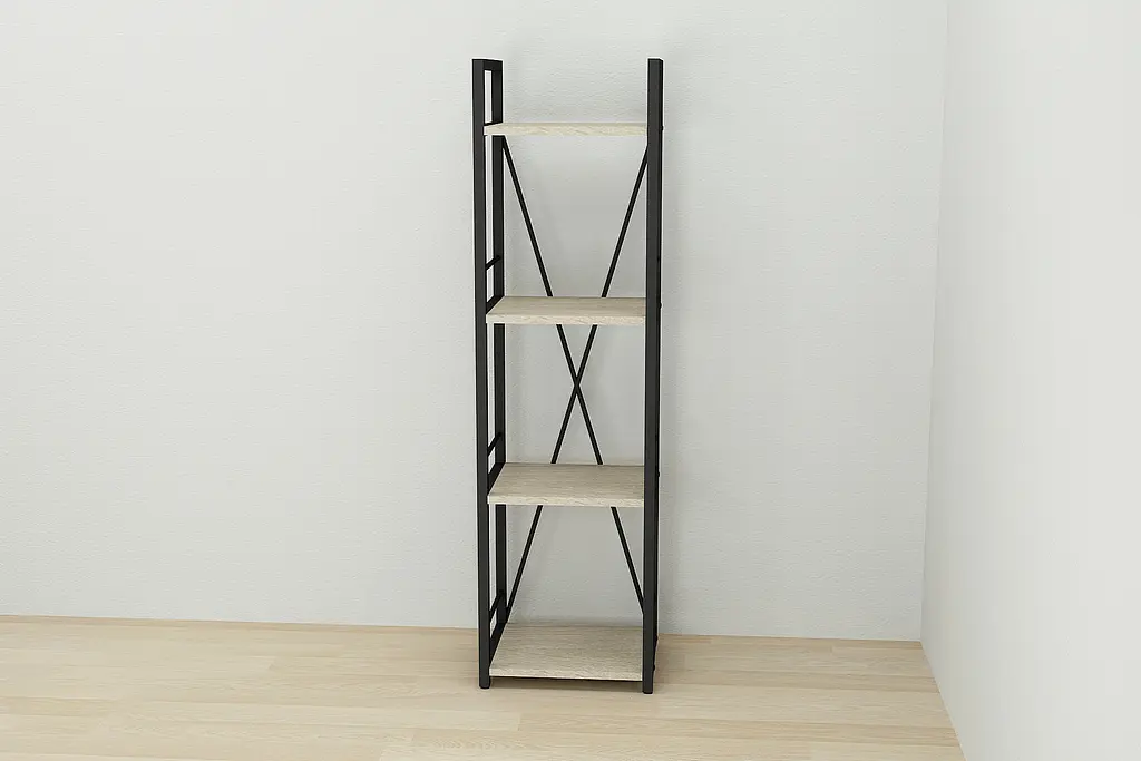 Этажерка 4/34 Ferrum-decor Серии Коннект 120x34x28 черный ДСП Дуб Сонома 16мм (FRD-104274) - фото 7
