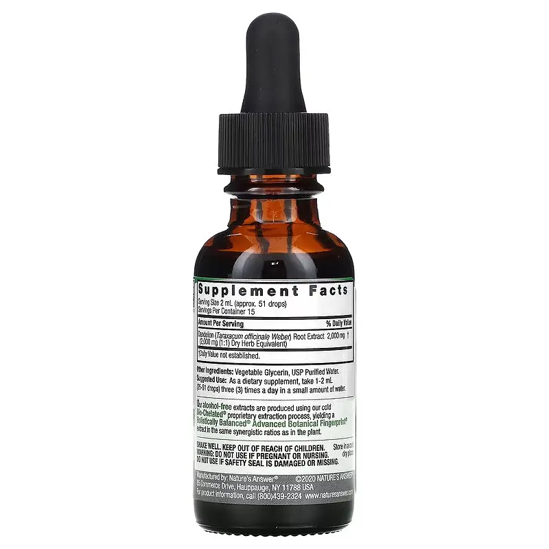 Інші екстракти Dandelion Root 2,000 mg 30 ml Nature's Answer vit0005862 - фото 2
