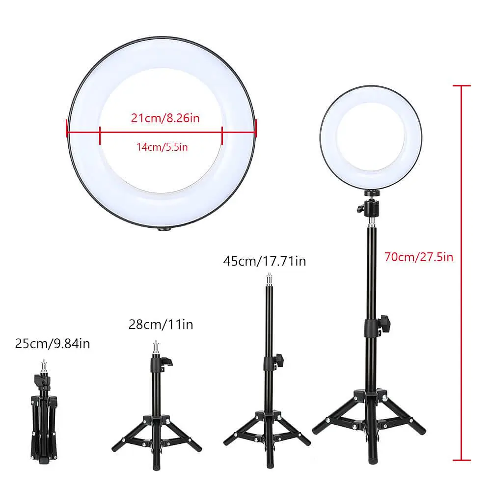 Лампа 8" на штативі з пультом Bluetooth Тримач із кільцевим освітленням MY108 - фото 4