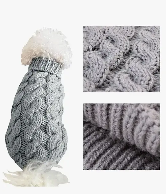 Светр для собак та котів EcoToys Grey M сірий A: 25 см B: 36 см C: 27 см 6943 - фото 3
